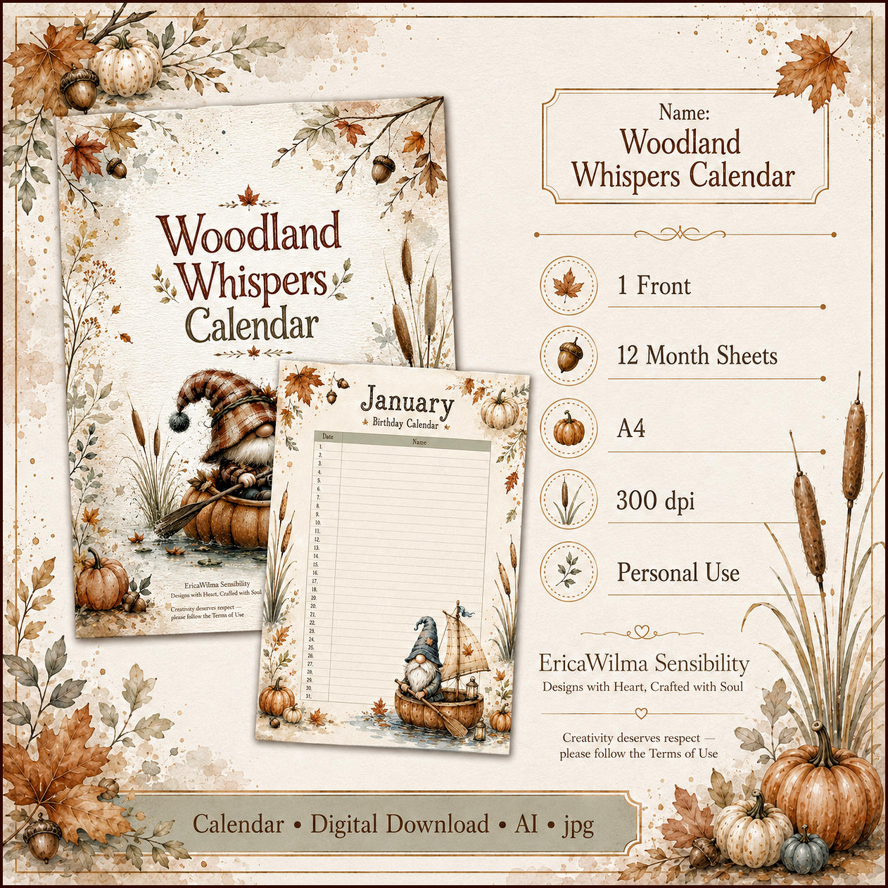 (image for) EW AI Woodland Whispers - Birthday Calendar 2026